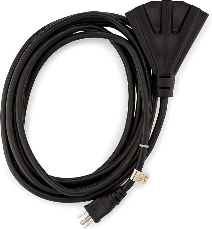 Holiday Lighting Outlet 15-Foot Black Extension Cord, 3-Prong Indoor & Outdoor by HLOLighting