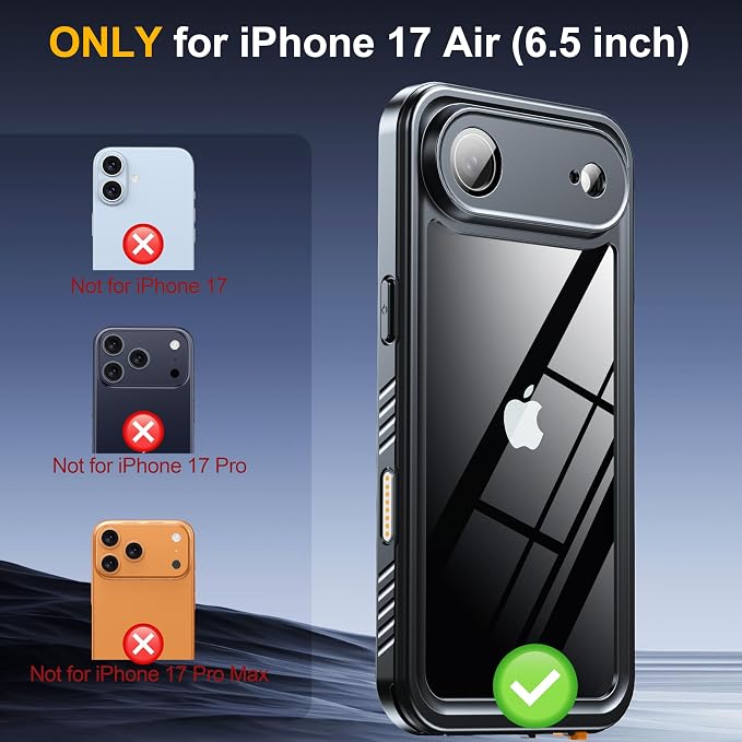 ANTSHARE for iPhone Air Case, IP68 Waterproof Shockproof Case, - 12 FT Military - Image 2