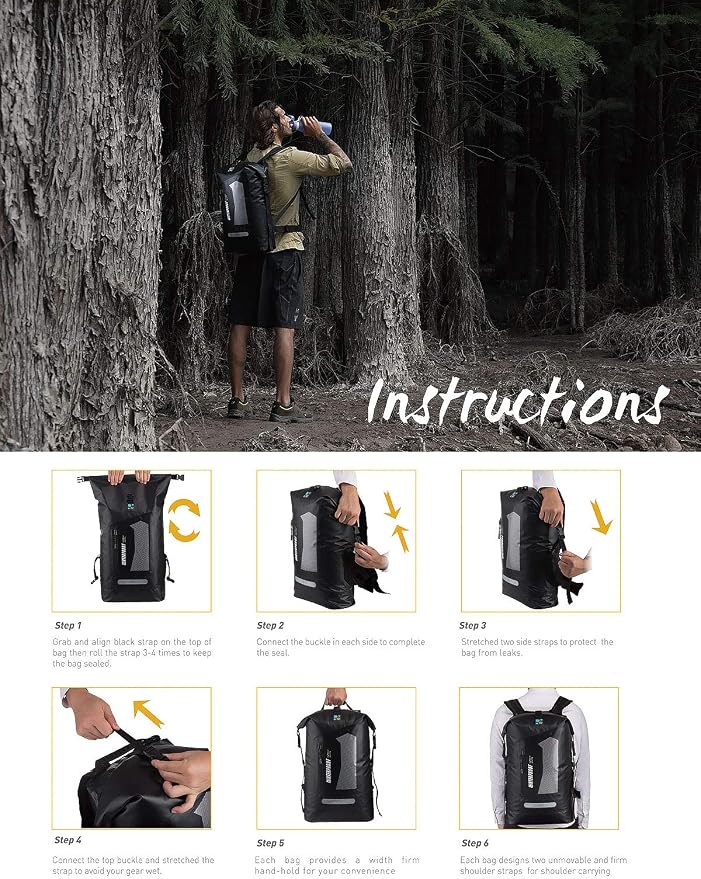 IDRYBAG Waterproof Backpack for Men 20L/30L/40L, Floating Dry Bag Kayak - Image 8
