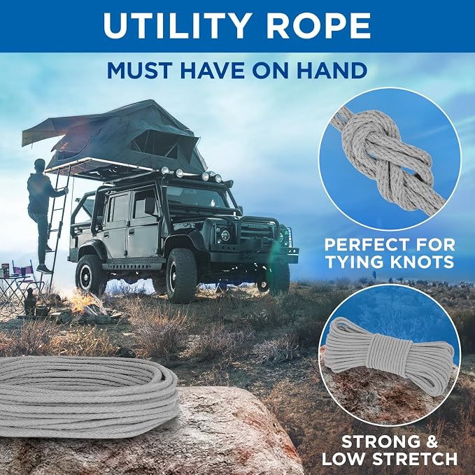 TECEUM Cotton Rope 3/16” – 100 FT – Strong All-Purpose Braided Rope – Natural - Image 6