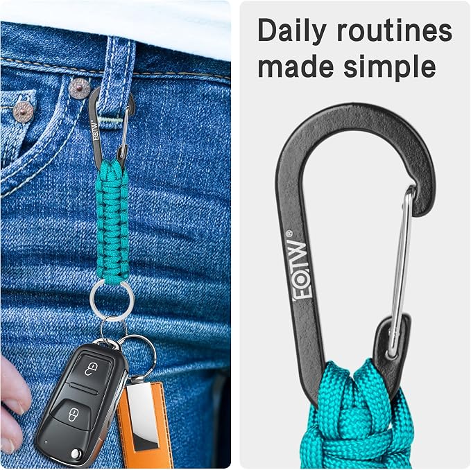 EOTW Paracord Keychain for Men Women Paracord Carabiner Backpack Keychain - Image 3