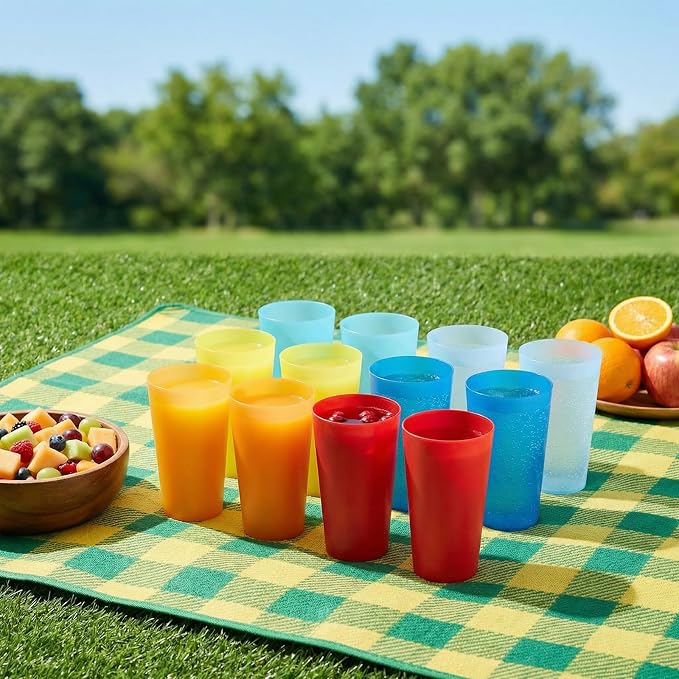 AOYITE Large Plastic Cups Reusable - 32 oz Water Tumblers Unbreakable Drinking - Image 8