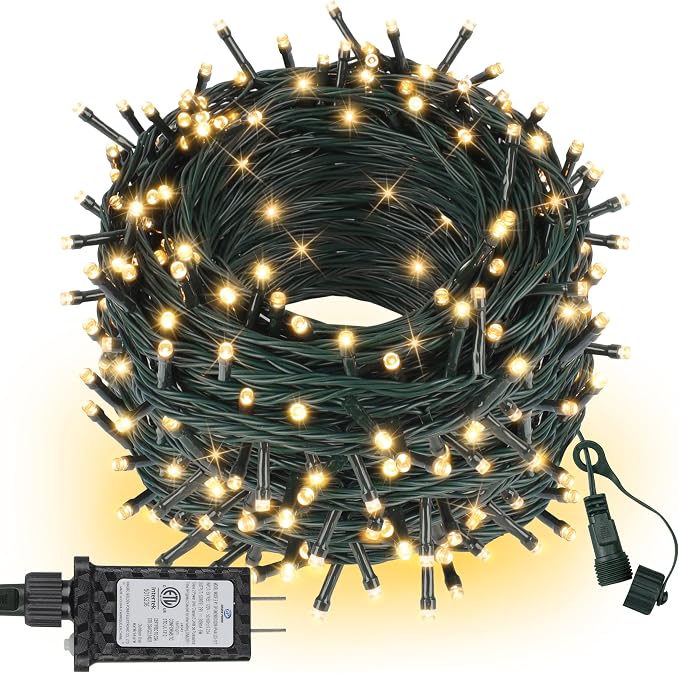 ASENEK Extra Long Christmas Tree Lights 197FT 600 LED Connectable 8 Modes by ASENEK