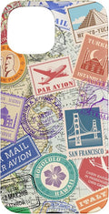 World Map Travel Passport Stamps Postage Stamp Case by Unknown