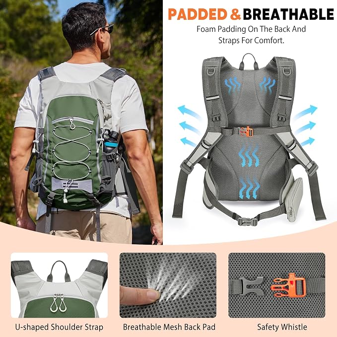 25L Hiking Backpack with Rain Cover Lightweight Hiking Daypack - Image 2