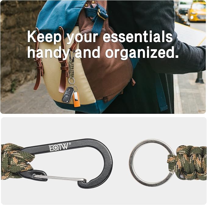 EOTW Paracord Keychain for Men Women Paracord Carabiner Backpack Keychain - Image 4