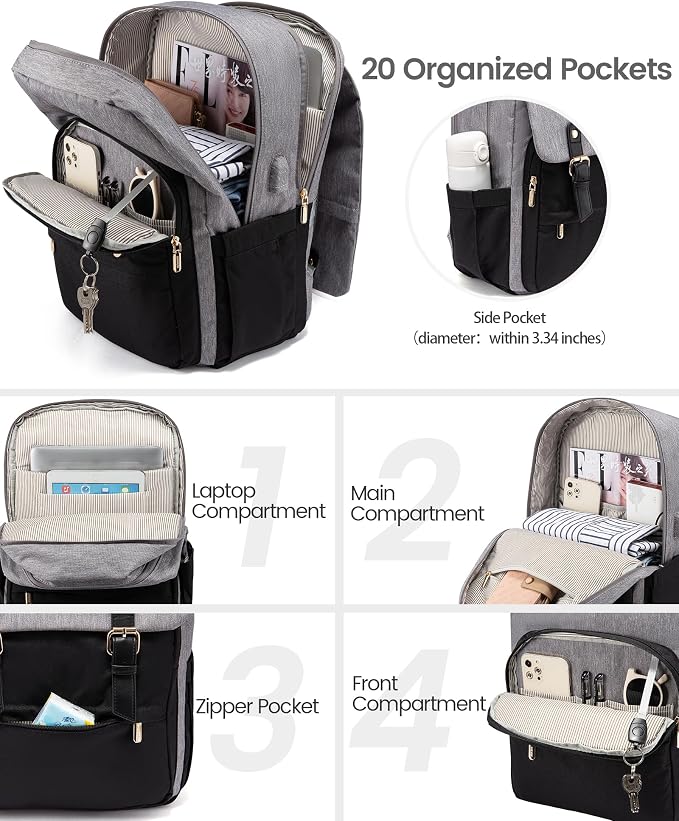 LOVEVOOK Travel Laptop Backpack Purse - Image 3
