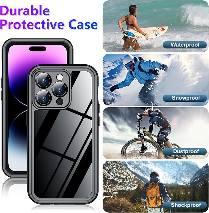 Temdan Compatible with iPhone 14 Pro Max Case Waterproof, Built-in Screen & - Image 5
