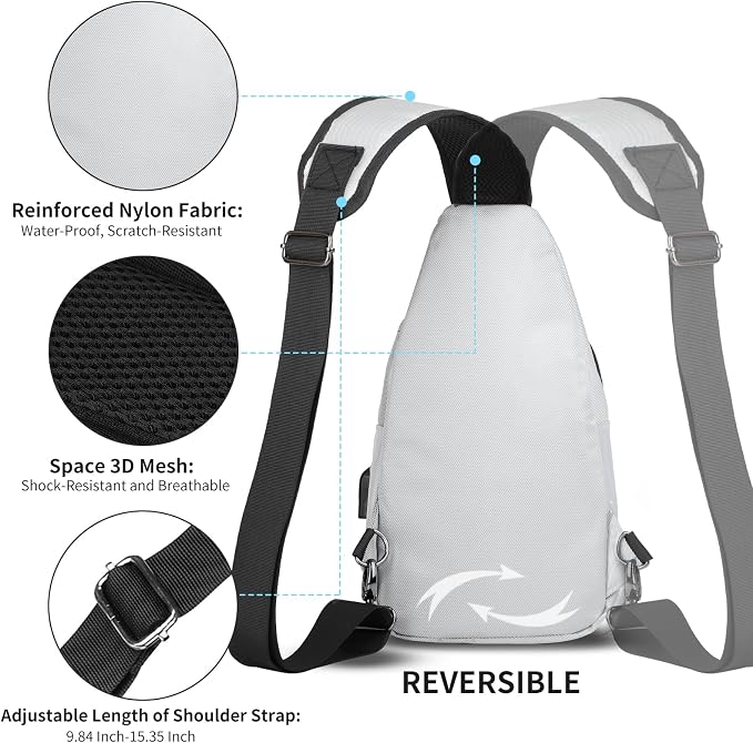 AMJ Crossbody Sling Bag Men Women, Casual Shoulder Backpack, Chest Daypack - Image 4