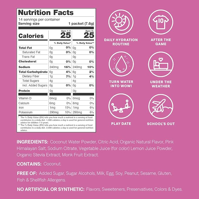 Cure Hydration - Kids Electrolyte Drink Mix | Plant-Based Pediatrician - Image 2