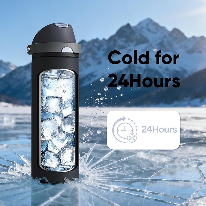 Insulated Water Bottle with Straw - Image 7