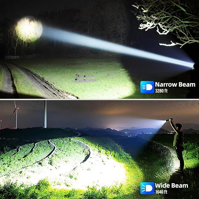 BERCOL Flashlights High Lumens Rechargeable, 90000 Lumens Super Bright Led - Image 5
