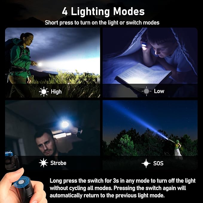 Blukar Flashlight Rechargeable, High Lumens Flashlight, Super Bright Small LED - Image 4