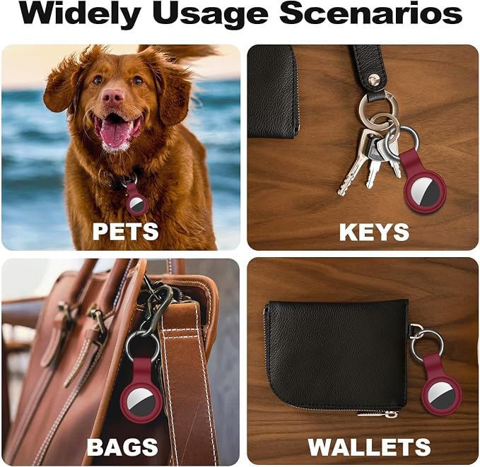 Linsaner Case for AirTag 2nd Gen & 1st Gen, Silicone Holder Keychain Key Ring - Image 6