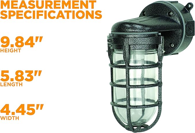 Woods L1707SVBLK Wall Mount Light in Hammered Black Finish Sturdy Die Cast - Image 7