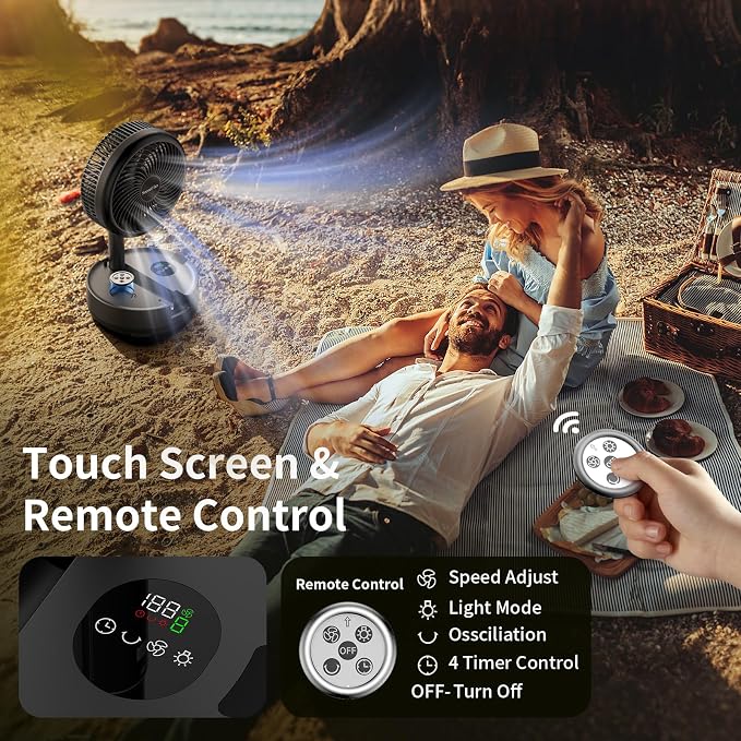 Socool 40000mAh Portable Fan Foldable Battery Rechargeable - Image 5