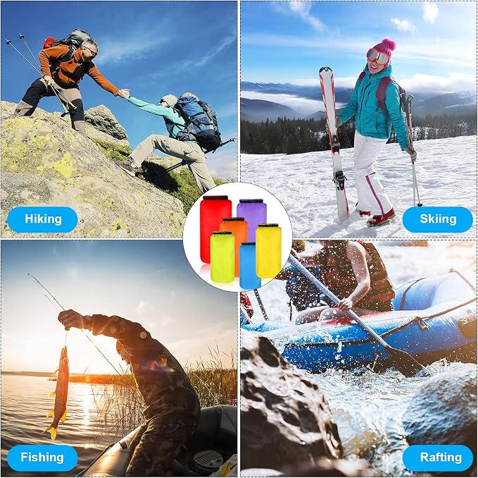 Shappy 6 Pcs Waterproof Dry Bag Set Ultralight Stuff Sack 20/15/10/8/5/3L - Image 7