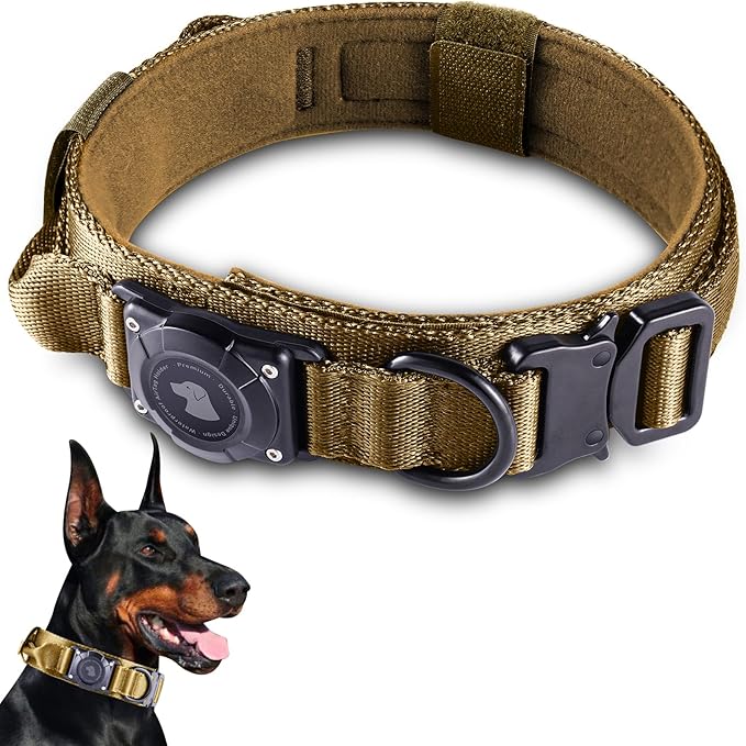 2026 Upgrade Waterproof AirTag Dog Collar, Military Tactical Dog Collar by ODOKELE