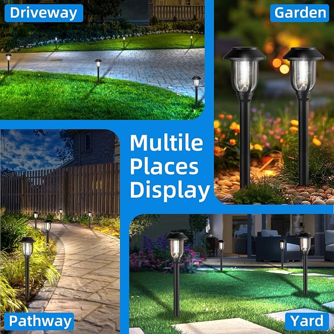 ILANCK 12 Pack Solar Lights Outdoor, 6000K Bright Solar Pathway Lights - Image 5
