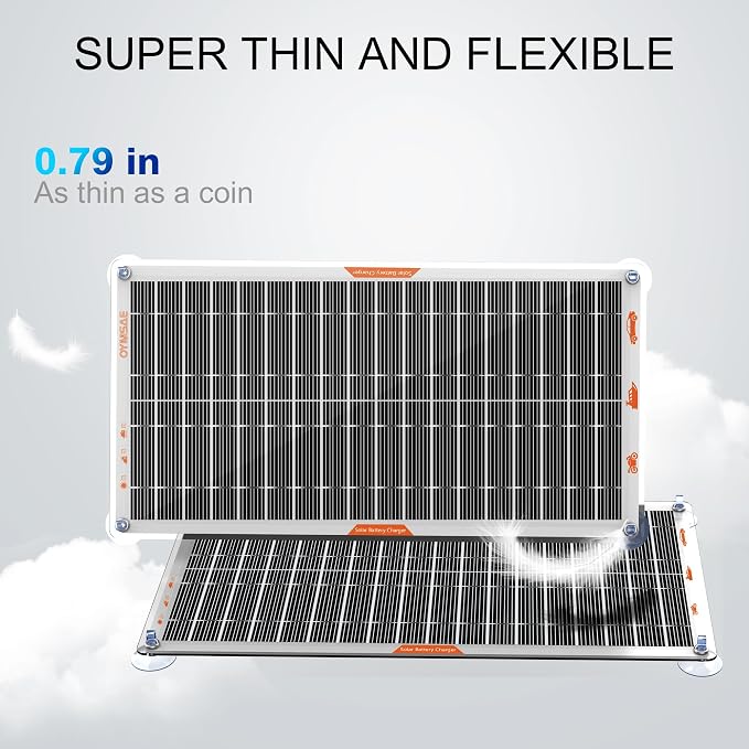OYMSAE White 10W Solar Car Battery Charger Portable 12V Trickle Battery Charger - Image 7