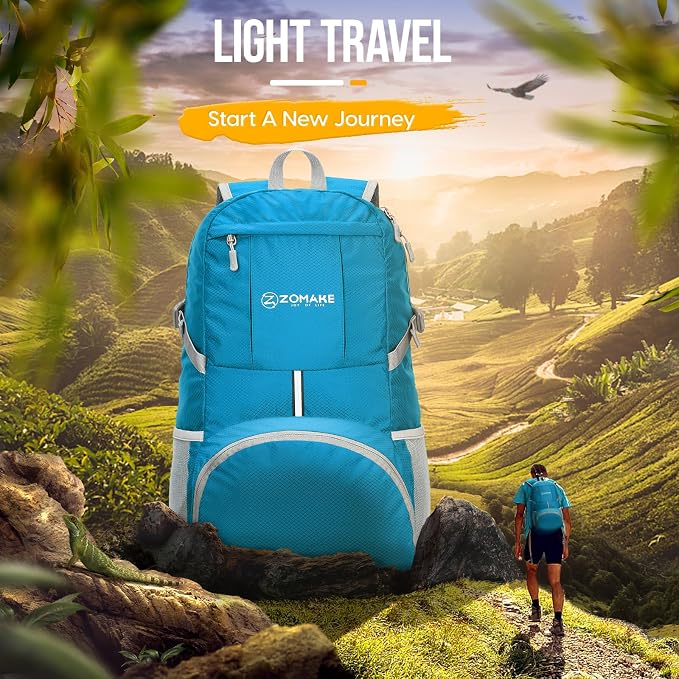 ZOMAKE Lightweight Packable Backpack 35L, Light Foldable Backpacks Water - Image 6