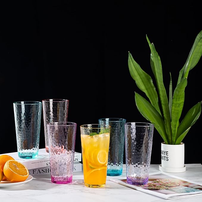 26-ounce Acrylic Highball Glasses Plastic Tumbler Larger Drinking Glasses - Image 6