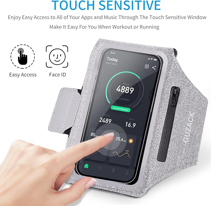 GUZACK Running Armband Case for iPhone 17/16/15/14/13 Pro Max, Galaxy - Image 4