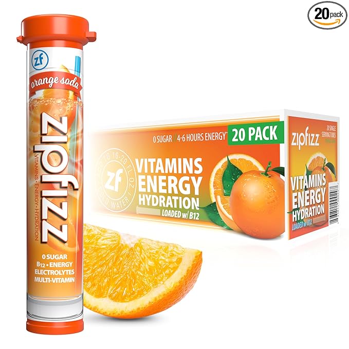 Zipfizz Daily Energy Drink Powder, 20 Pack | 3-in-1 Sustained Energy, Rapid by Zipfizz