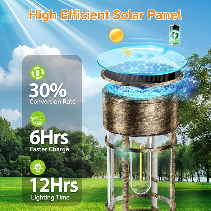LETMY 4 Pack Brown Solar Pathway Lights Outdoor, Bright Solar Lights Outdoor - Image 5