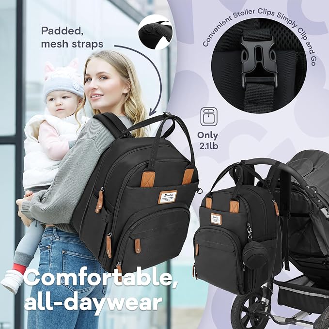 RUVALINO Diaper Bag Backpack-Expandable Baby Bag - Image 5