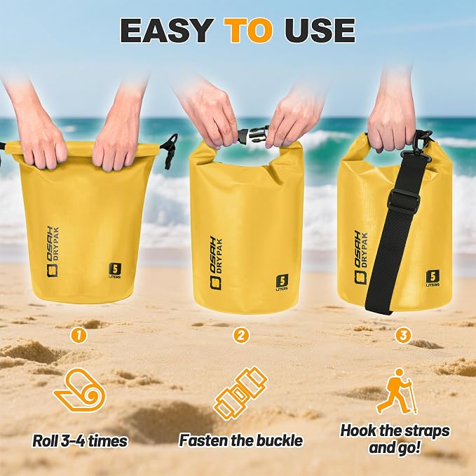 Waterproof Dry Bag, 5L/10L/20L/30L/40L Roll Top Lightweight Storage Backpack - Image 6
