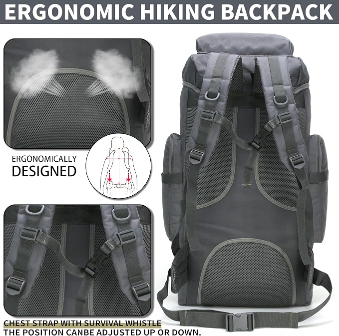 Hiking Backpack for Men 70L/100L Camping Backpack Military Rucksack Molle 3 - Image 5