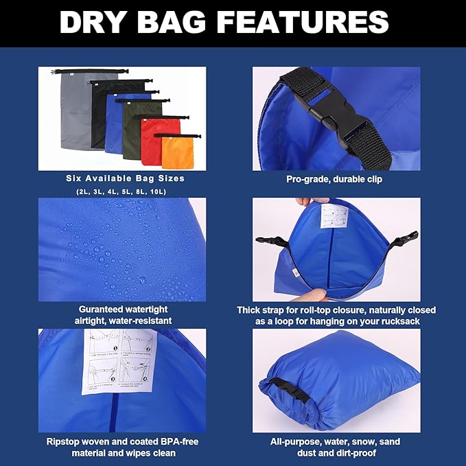 Dry Bags Waterproof Set, Outdoor Dry Bag Keep Gear Dry - Image 3