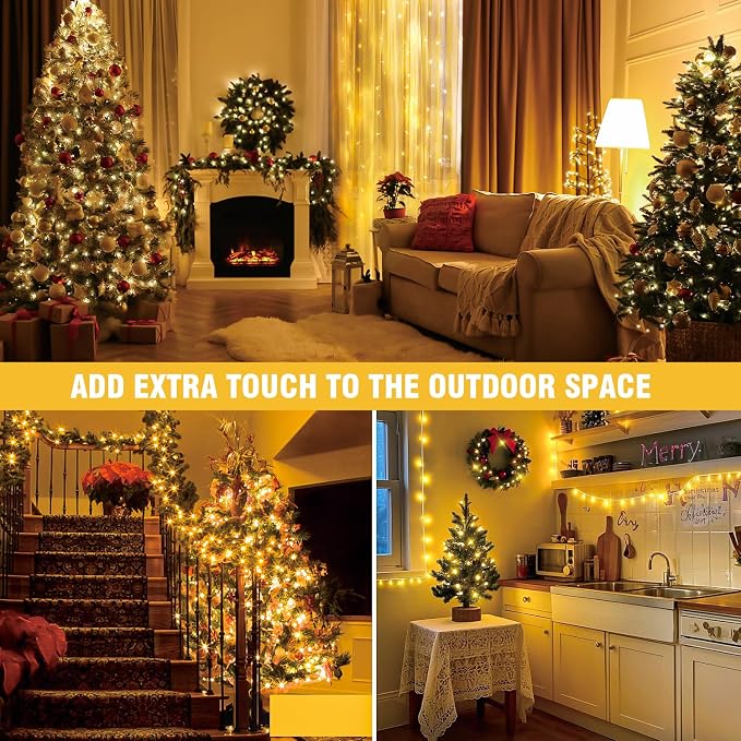 210 LEDs Warm White LED String Lights – 70FT Transparent Wire, Waterproof & - Image 6