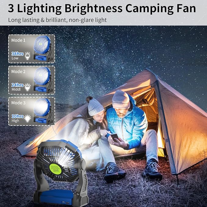 Portable Fan Rechargeable，270° Rotating Portable Cordless Battery Powered - Image 4