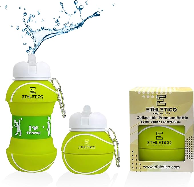 Collapsible Water Bottles with Carabiner Food Grade Sports Water Bottle by ETHLETICO