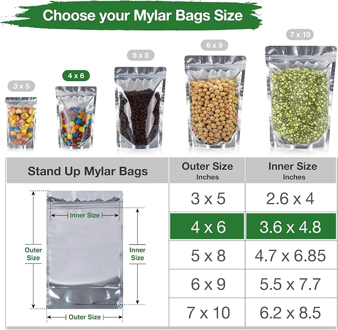 BELLE KR® 4x6 Mylar Bags Stand Up - Image 2