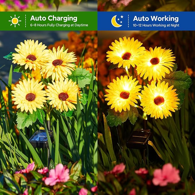4 Pack Outdoor Solar Garden Lights - Image 6