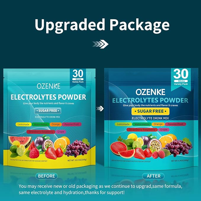 Electrolytes Powder Packets, 30 Sticks Hydration Packets Sugar Free, - Image 2