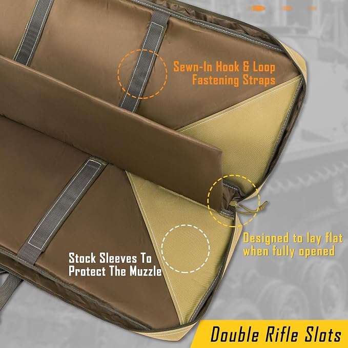 DULCE DOM 32/36/42/48/52 inch Double Rifle Case Soft Gun Bag - Image 2