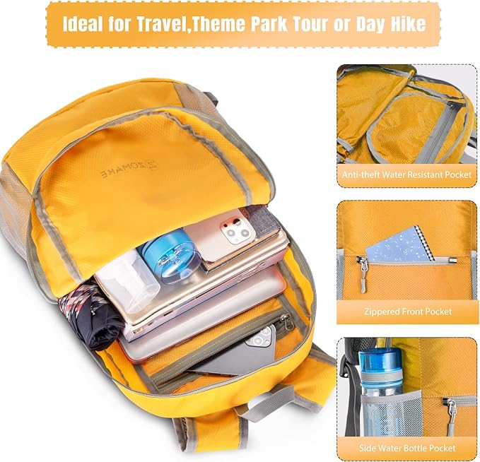 ZOMAKE Ultra Lightweight Hiking Backpack 20L, Packable Small Backpacks Water - Image 3
