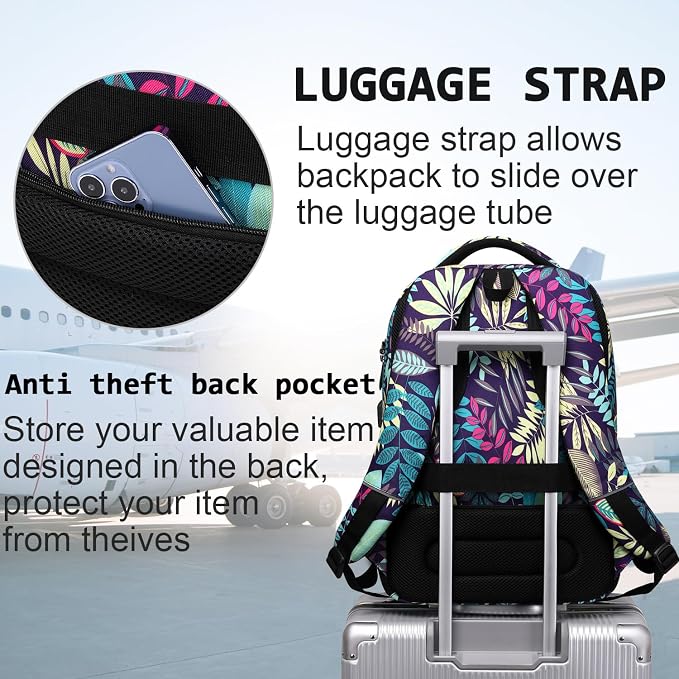 Volher Laptop Backpack, Business Travel Anti Theft Slim Durable Laptops Backpack - Image 7