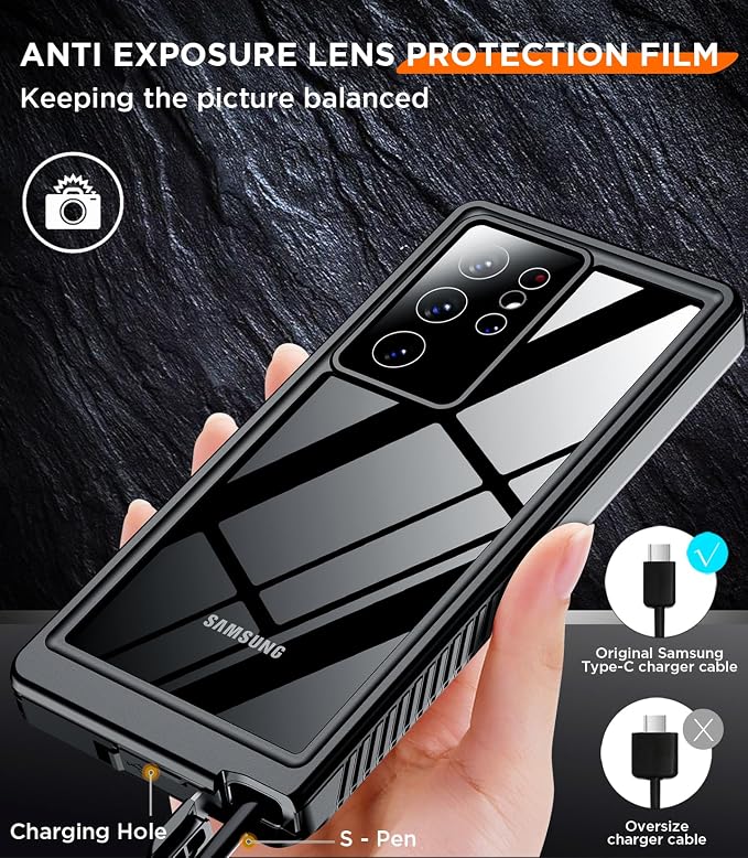Temdan Designed for Samsung Galaxy S22 Ultra Case, Waterproof Built-in Lens & - Image 7