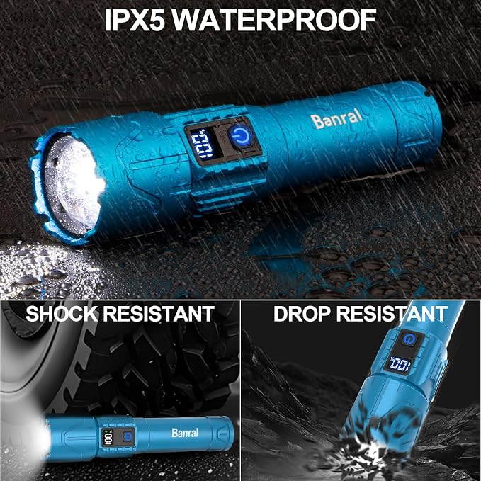 Rechargeable Tactical Flashlights 2000 High Lumens - 5000mAh Super Bright LED - Image 9