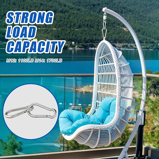 Large Carabiner Clip Hooks, 304 Stainless Steel Spring Snap Hook Fits Camping - Image 4