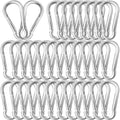 30 Pack 3" Heavy Duty Carabiner Clips, M8 Sliver Galvanized Steel Spring Snap by SEUNGCH