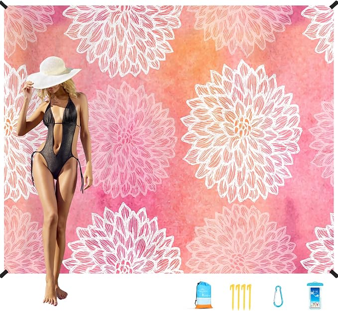 Famstar Beach Blanket Oversized Extra Large78 X 110", Waterproof Sandproof by Famstar