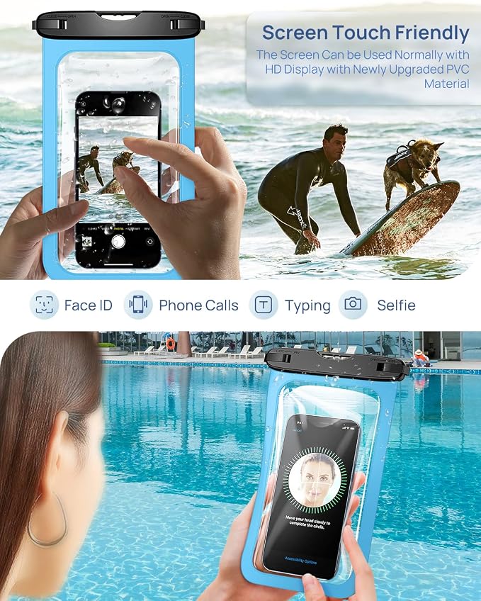 Lanhiem Large Waterproof Phone Pouch Universal IPX8 Waterproof Dry Bag - Image 5