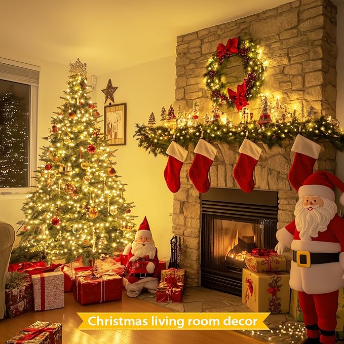 JMEXSUSS 500 LED Warm White Christmas Lights Indoor, 8 Modes Green Wire - Image 3