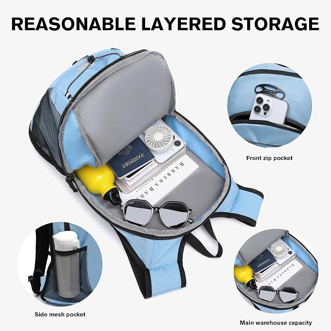 Ultra-Light Soft Daypack 15L/20L, Cushioned Breathable Back Panel Backpack - Image 2